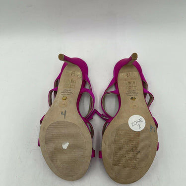 Women’s Stuart Weitzman Bow 100 Pain Satin sandals Heels Size 7B Stuart Weitzman