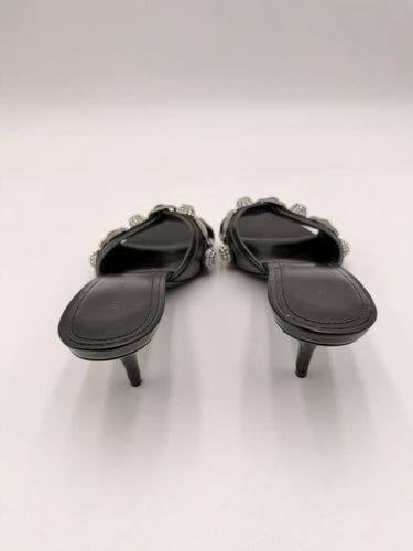 Balenciaga Cagole embellished leather mules in black Size 36