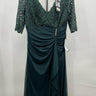 B&A by Betsy & Adam Emerald Green Lace Sequin Maxi Dress Mother of Bride 12 Betsy & Adam