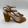 Gianvito Rossi cognac suede Cruz braided sandals block heel Size 36 GIANVITO ROSSI