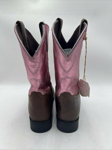 Shyanne MISS MOLLY Pink/Brown Leather Square Toe Western Boots Women’s Size 7 D