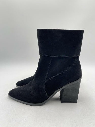 Women’s Blondo Selina Cuff Black Leather Ankle Side Zip Boots Size 7.5M