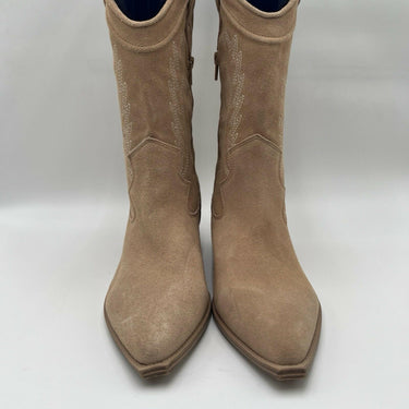 Women’s Crown Vintage Stava Cowboy Boot Beige Suede Leather Size 10M Crown Vintage