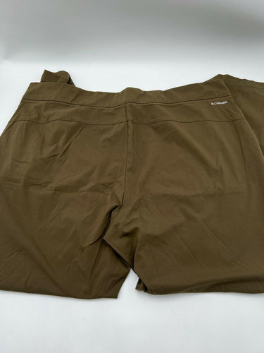 Columbia Anytime Pull On Pants Olive Brown Stretch Outdoor Hiking 2X Columbia