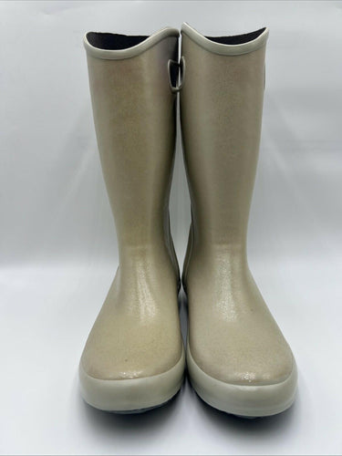 Bogs Rain Boots White/Silver Glitter Size 10 Bogs