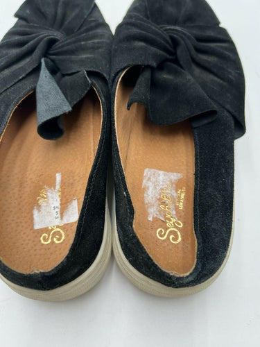 Seychelles Black Suede Bow Knot Slip On Sneakers Size 11