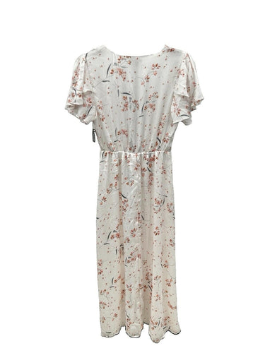Vince Camuto white and pink Woman’s floral Short Sleeve Maxi Dress Size S Vince Camuto