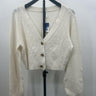 Abound Cardigan Womens Cropped Cable Knit Cream Button Size M Abound
