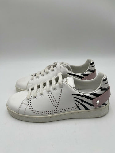 Valentino Garavani Backnet zebra-print sneakers featuring a pink heel Size 37.5 Valentino