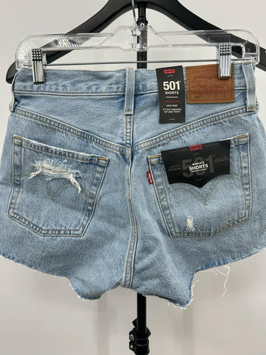 Levi's 501 Shorts NWT High Rise Distressed Destroyed Light Wash Womens Size 26 Levi's