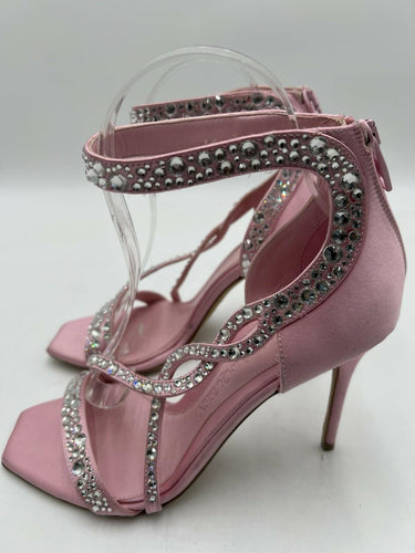 Alexander McQueen crystal-embellished satin high-heel sandals In Pink Size 37.5 Alexander McQueen
