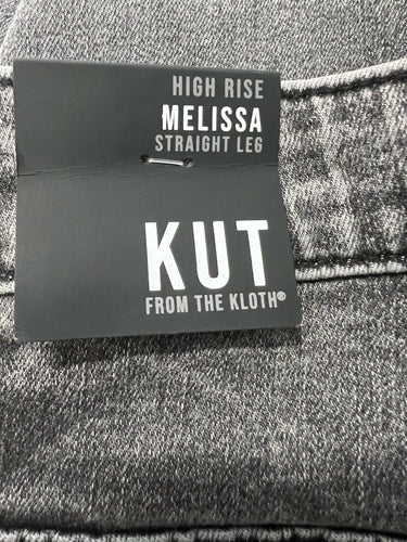 KUT From The Kloth Jeans Melissa High Rise Straight Leg Gray Washed Black 4 KUT from the Kloth