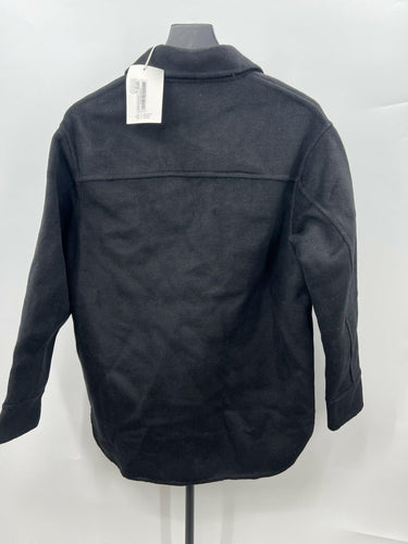 Oak + Fort Jacket Womens Black Wool Blend Shirt Shacket Oversized XXS