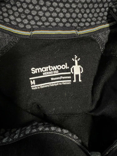 Smartwool Merino 250 Quarter Zip Base Layer Black Gray Size M