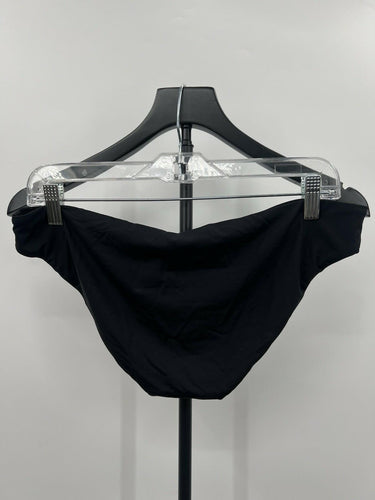 Seafolly Australia Bikini Bottom Black Solid Twist Hipster Swim US 12 Seafolly