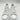 Alexander McQueen Oversized Sneakers White Leather iridescent silver Size 42 Alexander McQueen