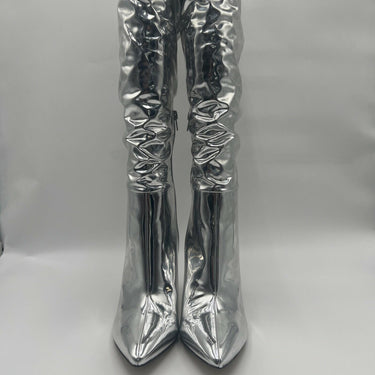 INC Iyonna Women’s Slouchy Over-The-Knee Boots Silver Size 10M INC