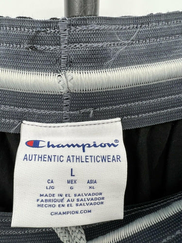 Champion Jersey Knit Pants Black Lightweight Drawstring Lounge - L