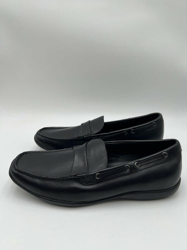 Men’s Prada Sport black leather slip-on penny loafers Size 45 PRADA
