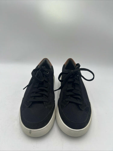 VINCE. Black Canvas/Suede Round Toe Lace Up Low Top Sneakers Mens Size 7.5M/40.5