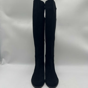 Stuart Weitzman 5050 Hidden Wedge black suede over-the-knee boot Size 4M Stuart Weitzman