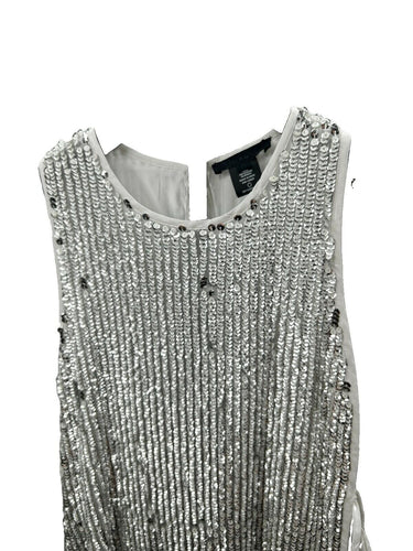 Mac Duggal Hours sleeveless gown Covered Dense Silver Sequins Size 0 Hours