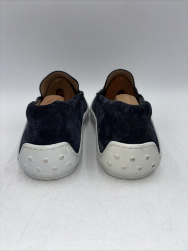 Tod's Men's Navy Blue Suede Mocassino Guscio Loafer Shoe Size 7.5 UK