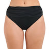 La Blanca Women's Banded Mid Waist Pant Bikini Swimsuit Bottom, Black Size 12 La Blanca