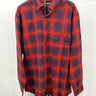 Wolverine red and blue plaid long-sleeve flannel button-up Men’s shirt Size XL Wolverine