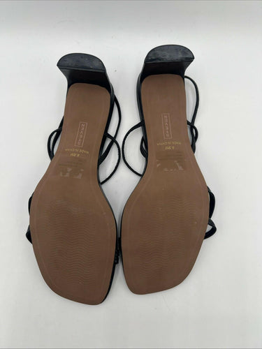 Women’s Steven By Steve Madden Owen Black Block Heel Sandals Size 8.5M Steven