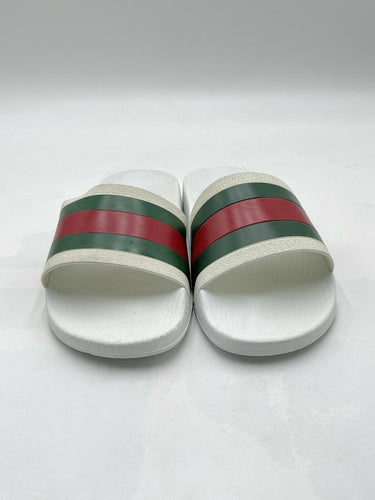 Gucci Pursuit pool slides green and red web strap Size 7 UK Gucci