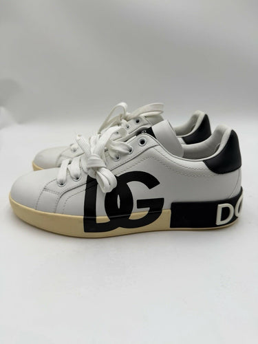 Dolce & Gabbana Portofino-Logo Sneakers Men's  White/Black Leather Size UK 5 Dolce&Gabbana