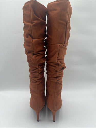 Bellini Women's Amp Heeled Dress Boot, Rust Microsuede Size 8 Bellini