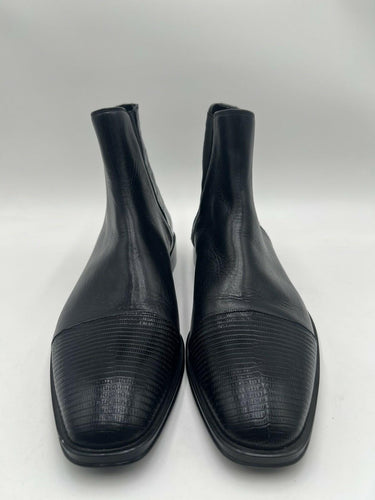 CAVALLI CLASS Men's Animal Embossed Leather Chelsea Boots Size 42.5