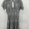 Parker NY Dress Midnight Jasmine Black White Floral Mini Ruffle XS Flowers