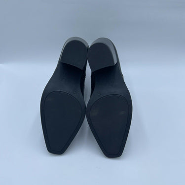 Mix No. 6 EVYLIN Black Embossed Synthetic Square Toe Side Zip Ankle Boots, 8 Mix No. 6