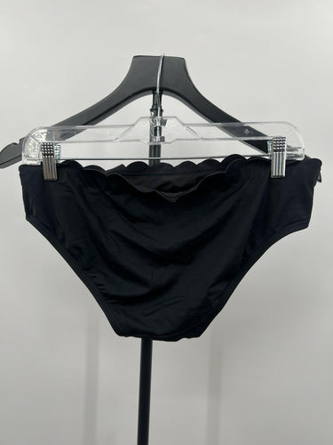Kate Spade Bikini Bottom Black Scalloped Edge Classic Fit M kate spade new york