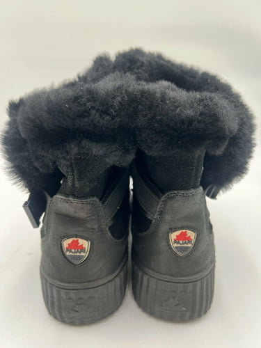 Pajar Canada Black Suede Faux Fur Buckle Winter Boots Womens Size 9-9.5