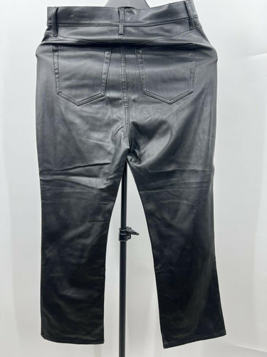 LOFT Faux Leather Pants Black Straight Leg Coated High Waist Moto 26 Loft