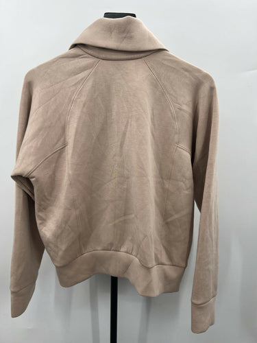 Spanx AirEssentials Half Zip Cropped Sweatshirt Beige Tan Size S