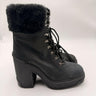 Women’s Moncler Claudia Faux Fur-Trimmed Nubuck Ankle Boot Size 38 Moncler