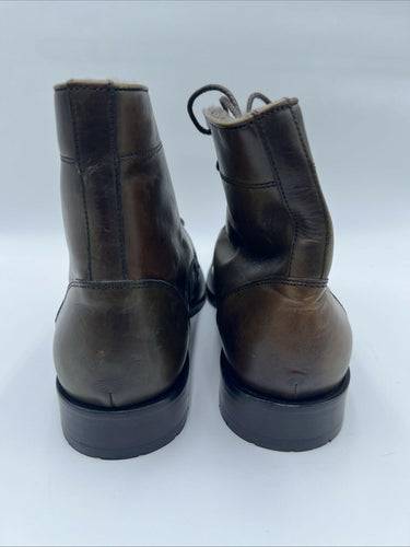 Saks Fifth Avenue Men's Lace-Up Lined Green Leather Boots Size 7M Saks Fifth Avenue
