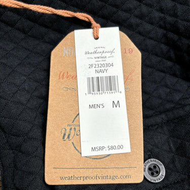 NWT Weatherproof Vintage Full-Zip Diamond Quilted Jacket Navy Size M