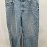 Madewell The Darted Barrel-Leg Jean Light Wash Raw Hem Denim Size 32 Madewell