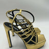 Women’s Versace Greca Maze platform sandals in gold Leather Size 39.5 Versace