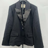 L'Agence Blazer Black Tuxedo Satin Peak Lapel Single Button Suit 6 Single