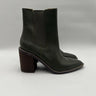 Women’s  Crown Vintage Pimmy Green Leather Block Heel booties Size 9M Crown Vintage