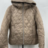 Vince Camuto Jacket Womens Taupe Quilted Hooded Water Resistant Warm Puffer L Vince Camuto