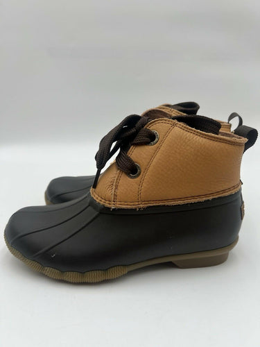 Sperry Saltwater Tan Brown Duck Boots Waterproof Womens Size 6