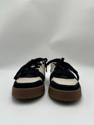 Fendi Men's Match Leather FF-Logo Low-Top Lace Up Sneakers Color Cream Size 39